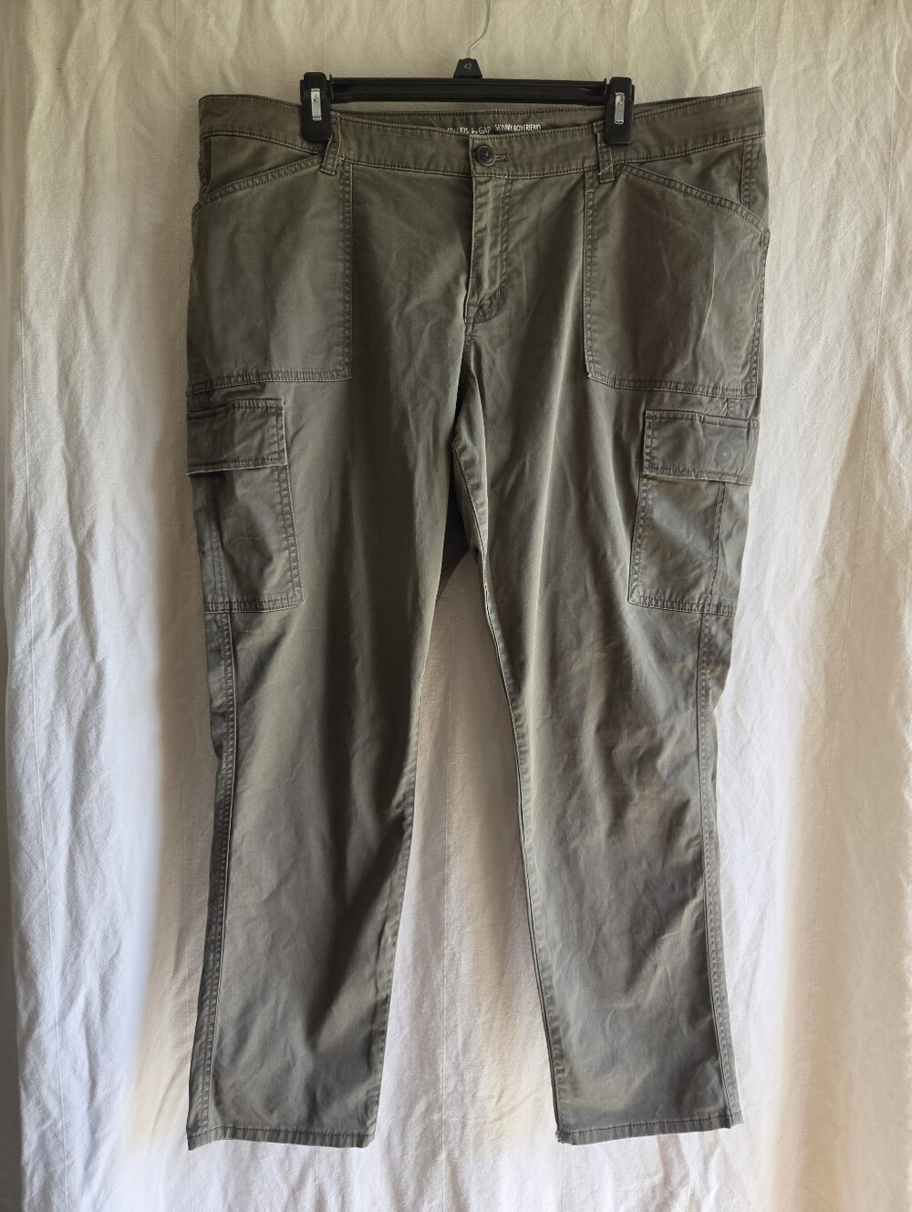 Gap Skinny Boyfriend Chinos Khakis Women's 18 Olive Green Utility Workwear Pants